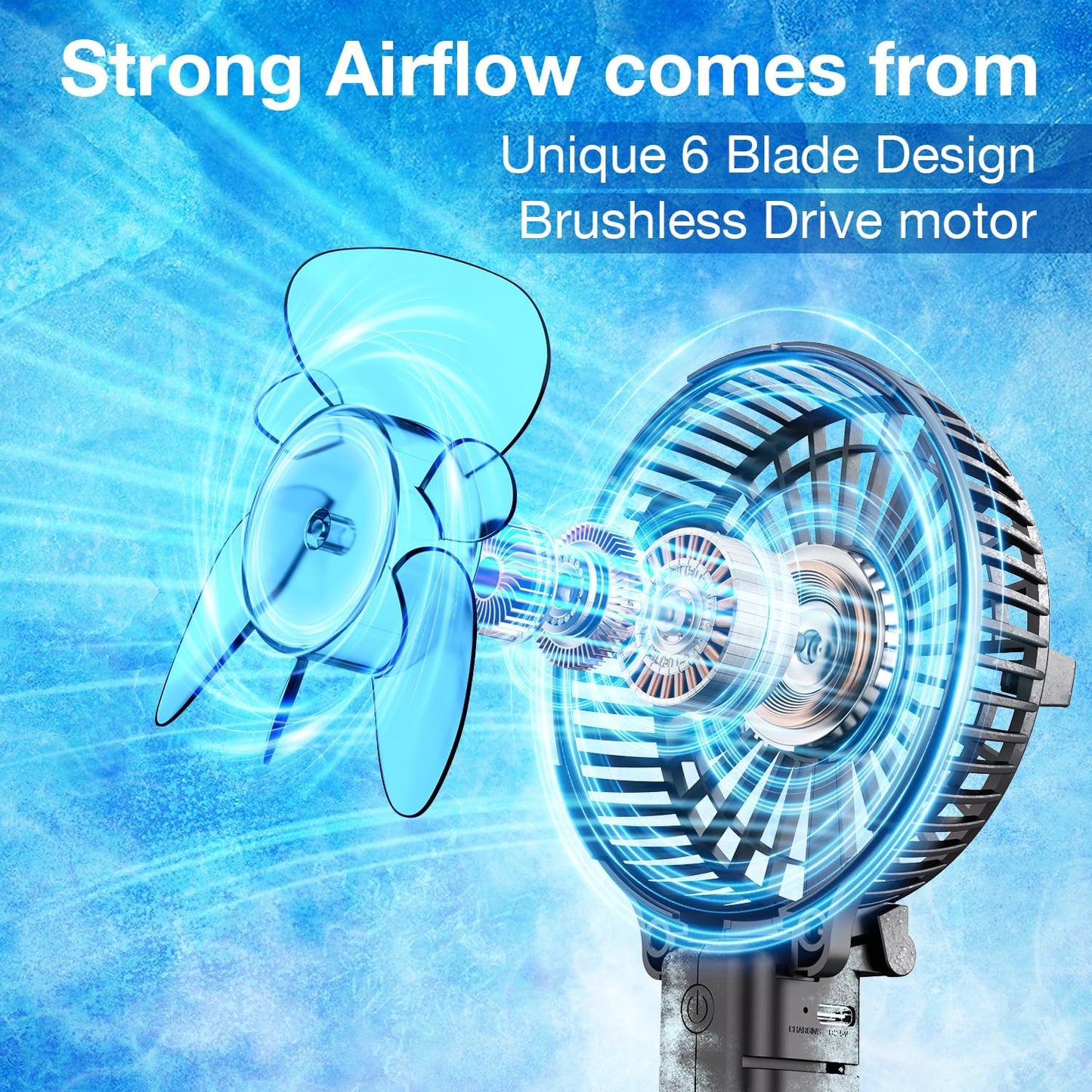 Portable Handheld Fan, Travel & Camping Essentials Small Desk Fans, Mini Personal Accessories with USB Rechargeable Battery Operated Cooling Electric for Office Room Household Black