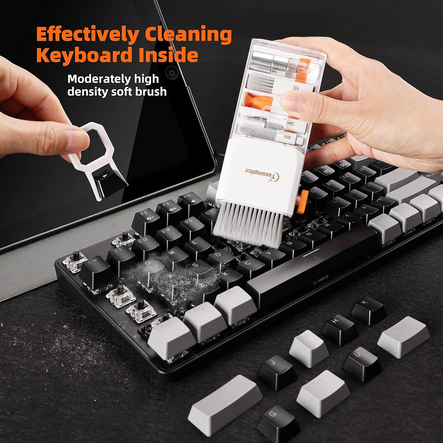 Laptop Cleaning Kit Keyboard Cleaner, Keyboard Cleaning Kit Electronics Cleaning Tool for Macbook Ipad Phone Iphone Pro, Brush Tool for Tablet, Computer, PC, TV Camera Lens Computer Vacuum Keyboard