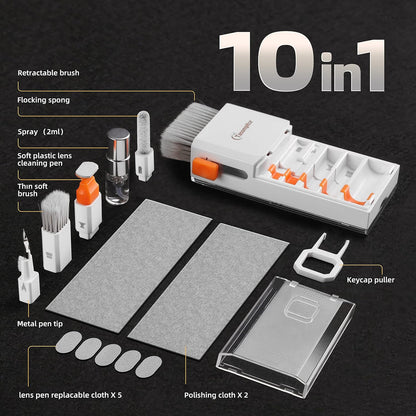 Laptop Cleaning Kit Keyboard Cleaner, Keyboard Cleaning Kit Electronics Cleaning Tool for Macbook Ipad Phone Iphone Pro, Brush Tool for Tablet, Computer, PC, TV Camera Lens Computer Vacuum Keyboard