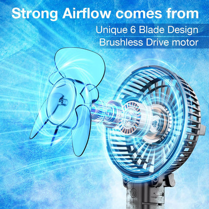 Portable Handheld Fan, Travel & Camping Essentials Small Desk Fans, Mini Personal Accessories with USB Rechargeable Battery Operated Cooling Electric for Office Room Household Black